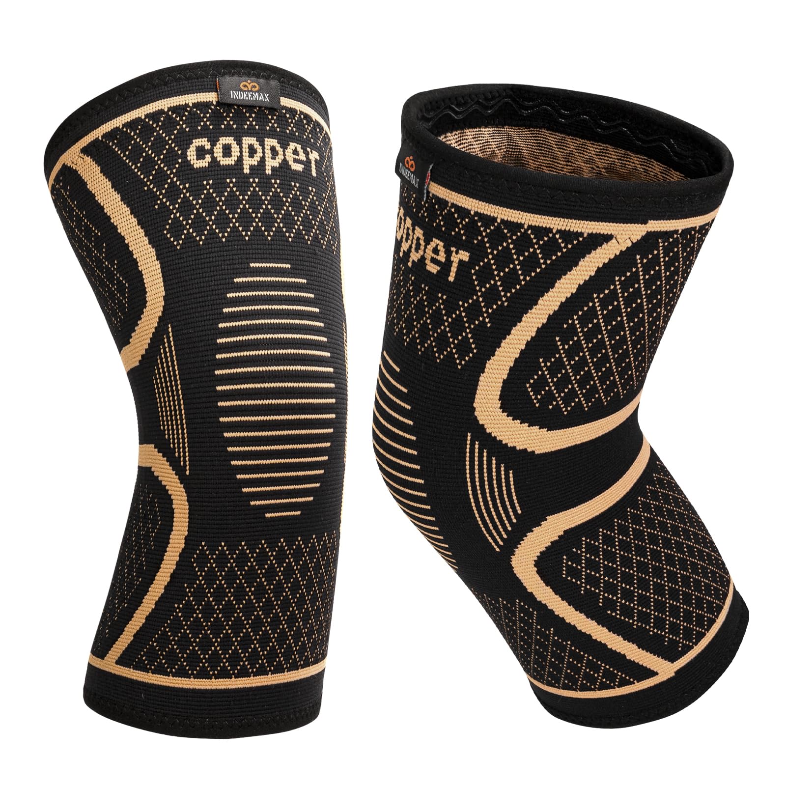 Joelheira Indeemax Copper Compression Para Mulheres E Homens