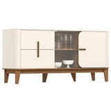 Balcao Buffet 2 Portas 2 Gavetas 165 Cm Rael Off White Nature Henn