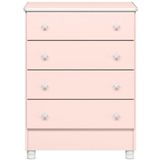 Cômoda Infantil 4 Gavetas Mdp Com Pés Doce Mel Rosa