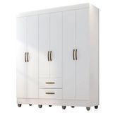 Guarda-roupa Casal 6 Portas 2 Gavetas E 5 Prateleira Lisa Mdp Branco