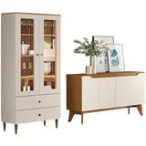 Cristaleira Liz E Buffet Quartzo Para Sala Off White Nature Henn