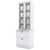Cristaleira 2 Portas 2 Gav 72 Cm C357 Americana Branco Calcare Henn