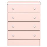 Cômoda Infantil 4 Gavetas Mdp Doce Mel Rosa