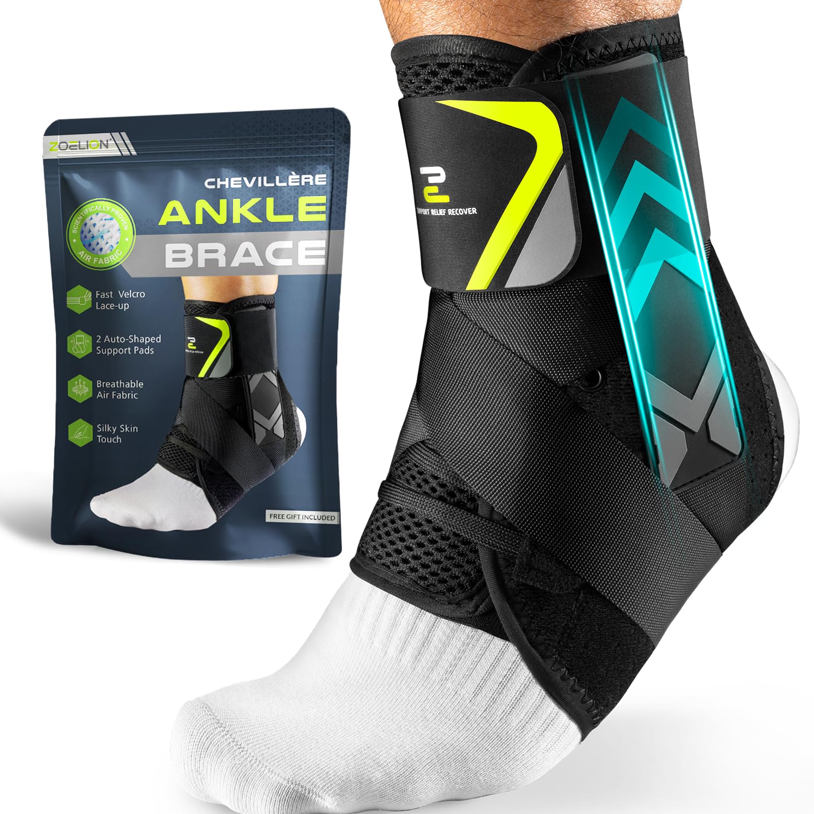 Cinta De Tornozelo Zoelion Quick Lace Up Slim Fit Para Homens E Mulheres