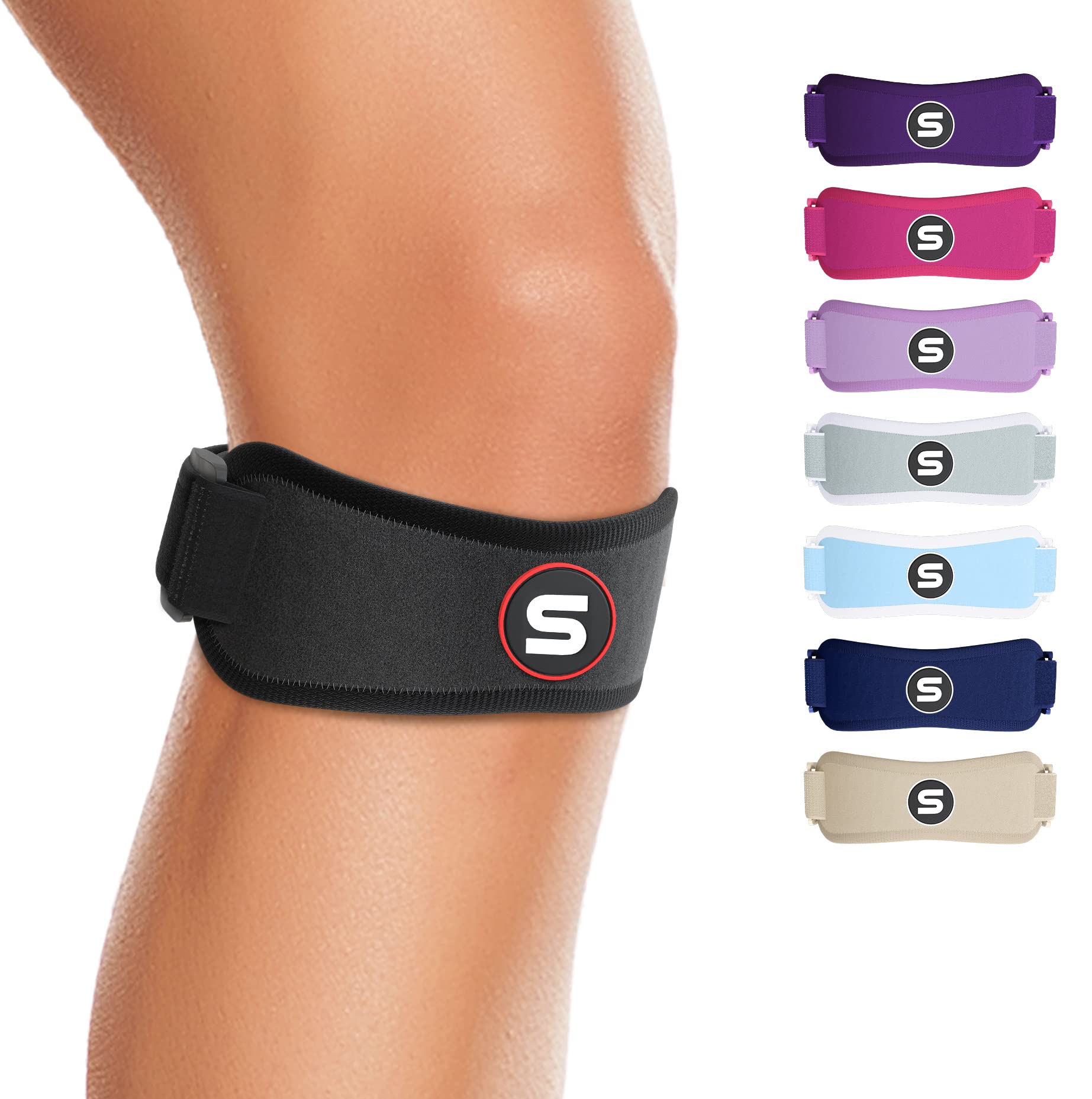 Joelheira Stars Patellar Tendon Support Strap Preta