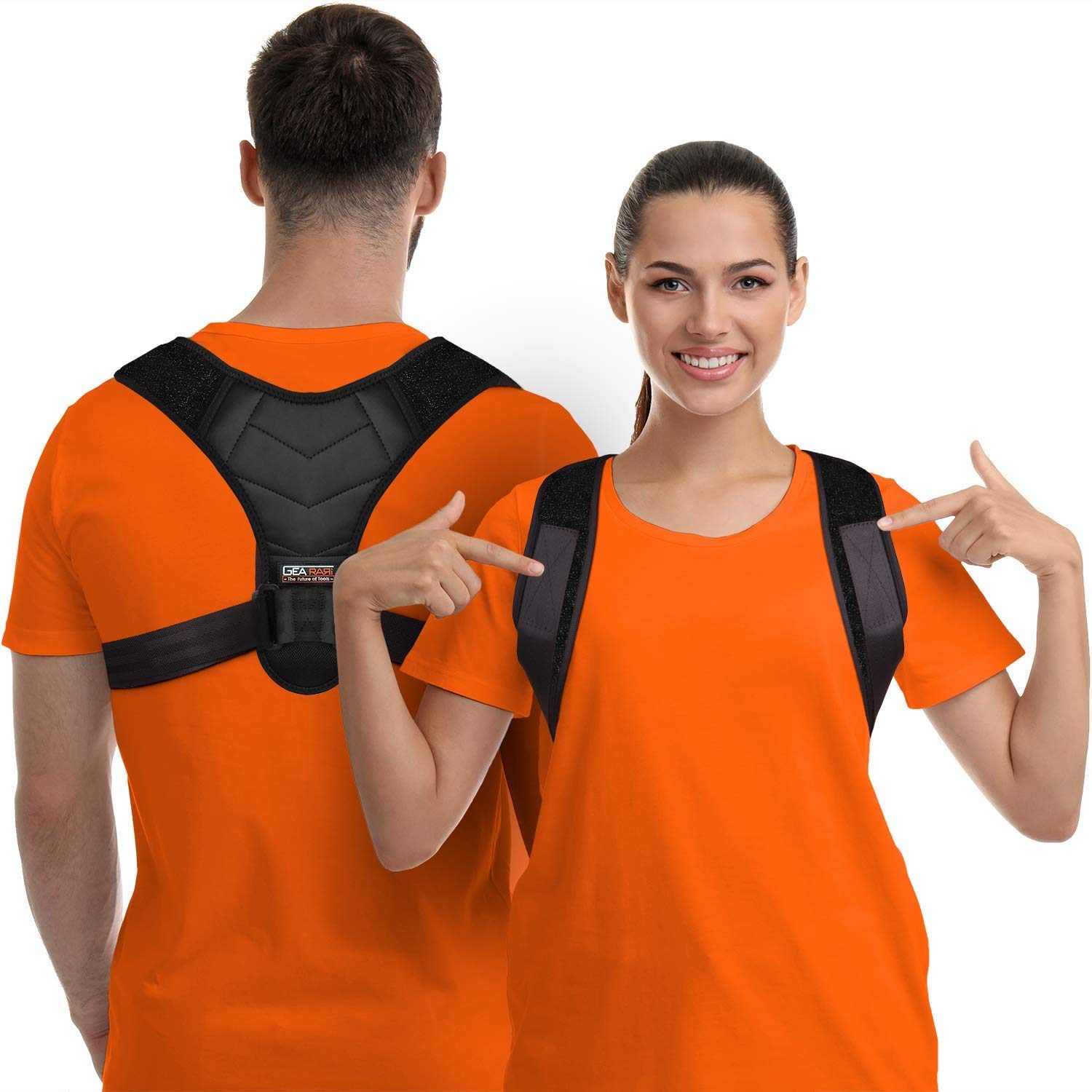 Corretor De Postura Gearari Fix Upper Back Brace Clavicle Support