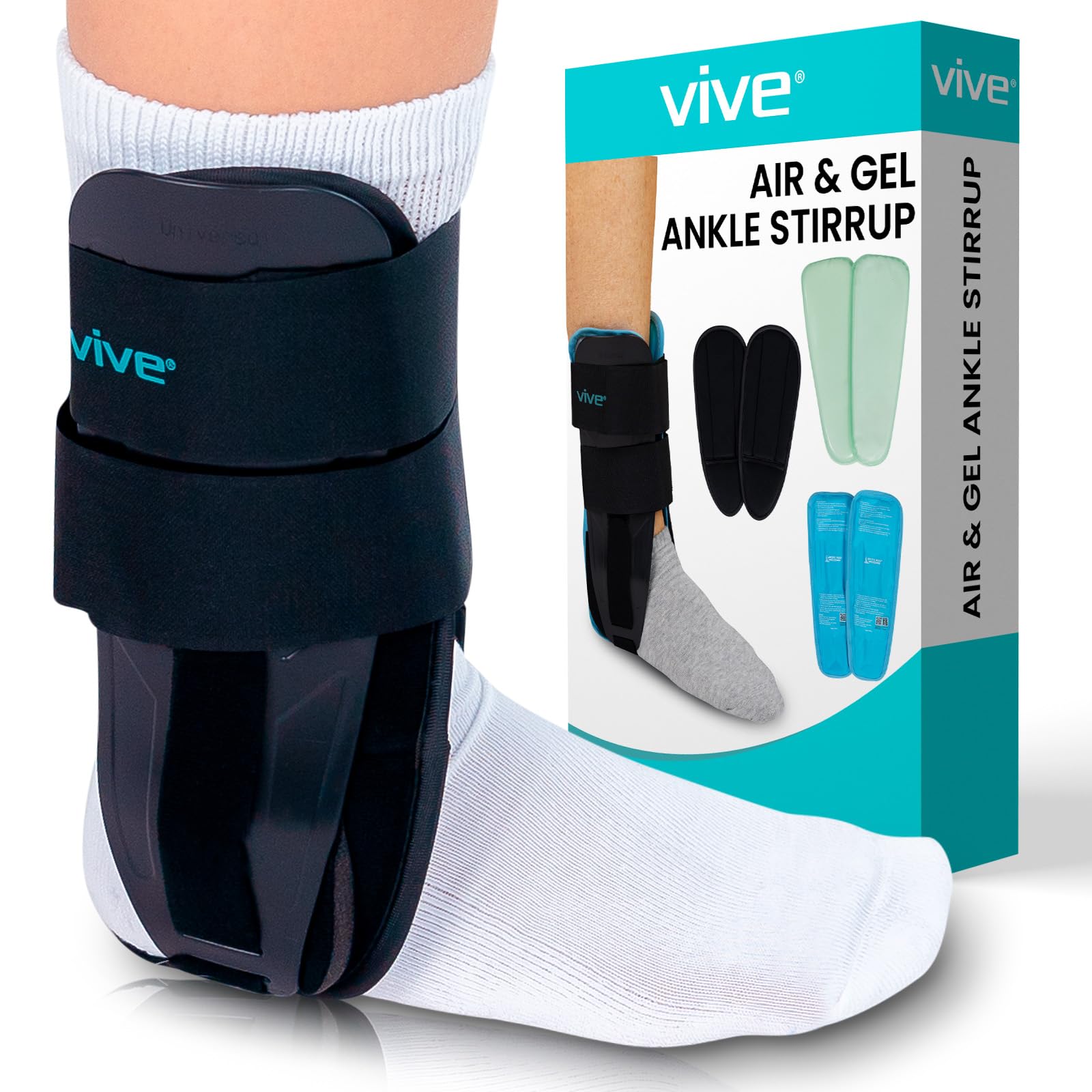 Estribo De Tornozelo Brace Vive Air Gel Stabilizer Support Strain