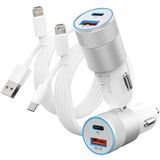 Carregador De Carro Paimian 48w De Porta Dupla Usb A E Usb C Para Iphone