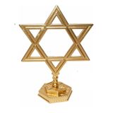 Candelabro Menora Estrela De Davi Dourado Grande
