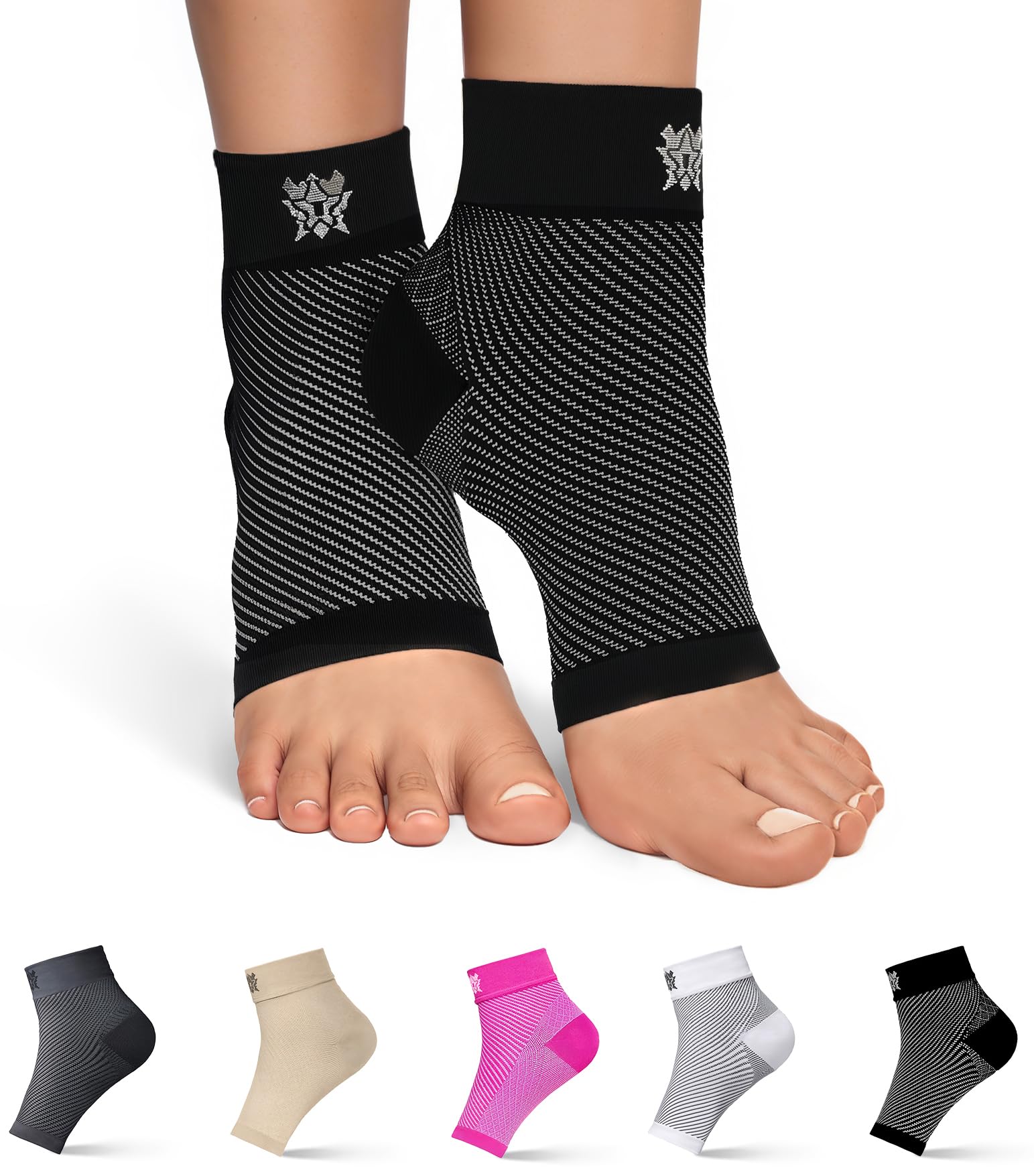 Meias De Compressão Flexadapt Plantar Fasciitis Relief Pretas
