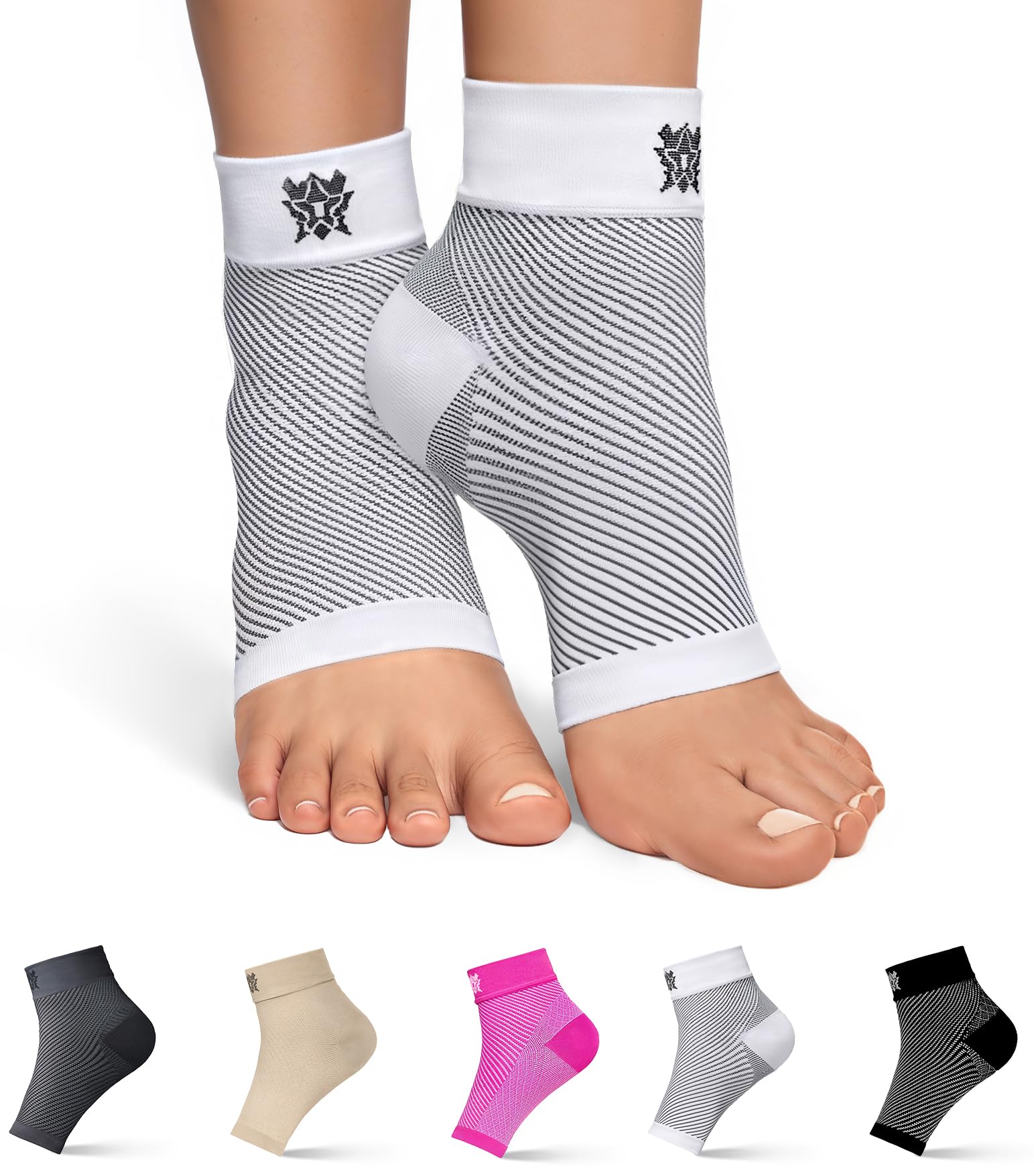 Meias De Compressão Bitly Plantar Fasciitis Relief White M