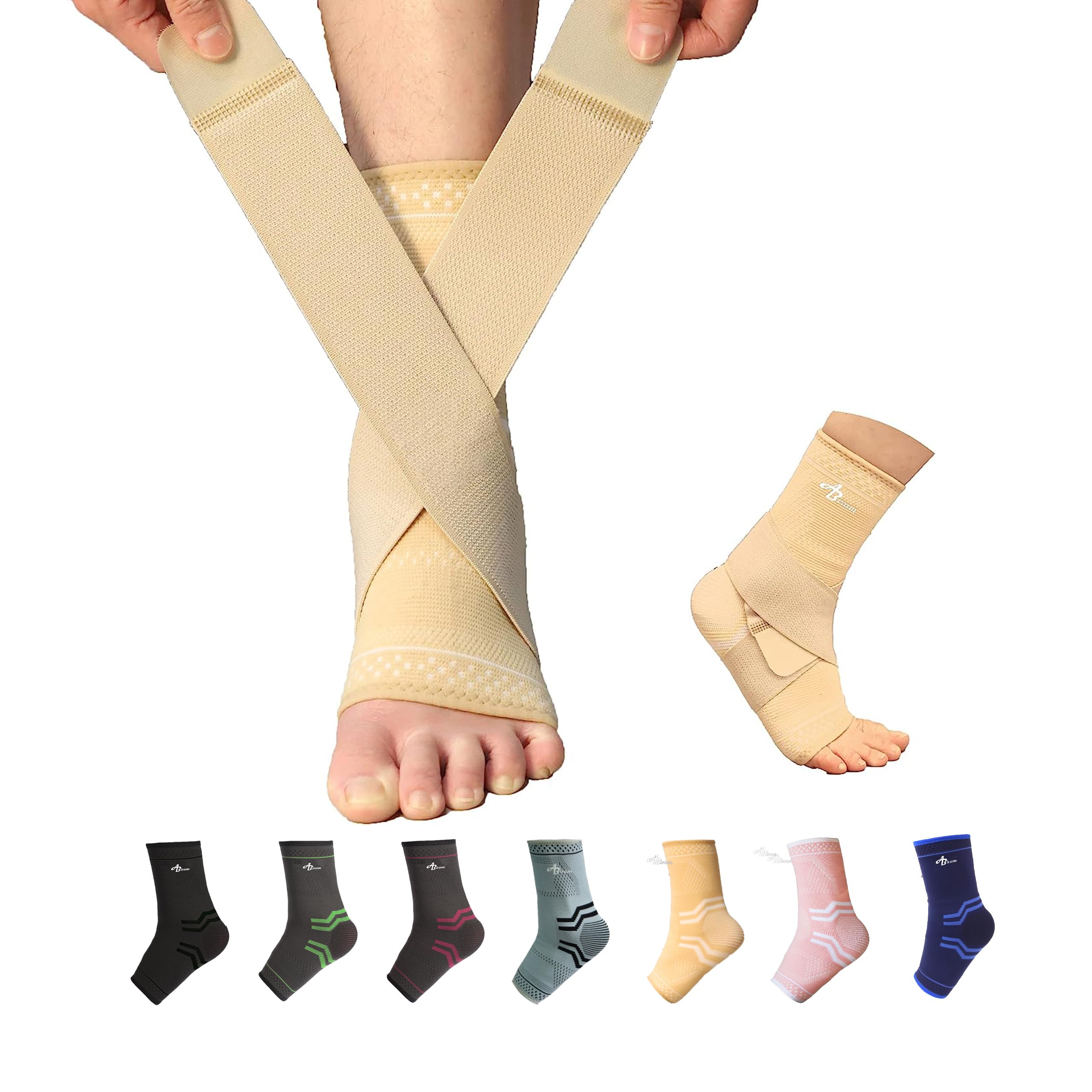 Envoltório De Compressão Abiram Foot Sleeve Com Suporte De Tornozelo (par)
