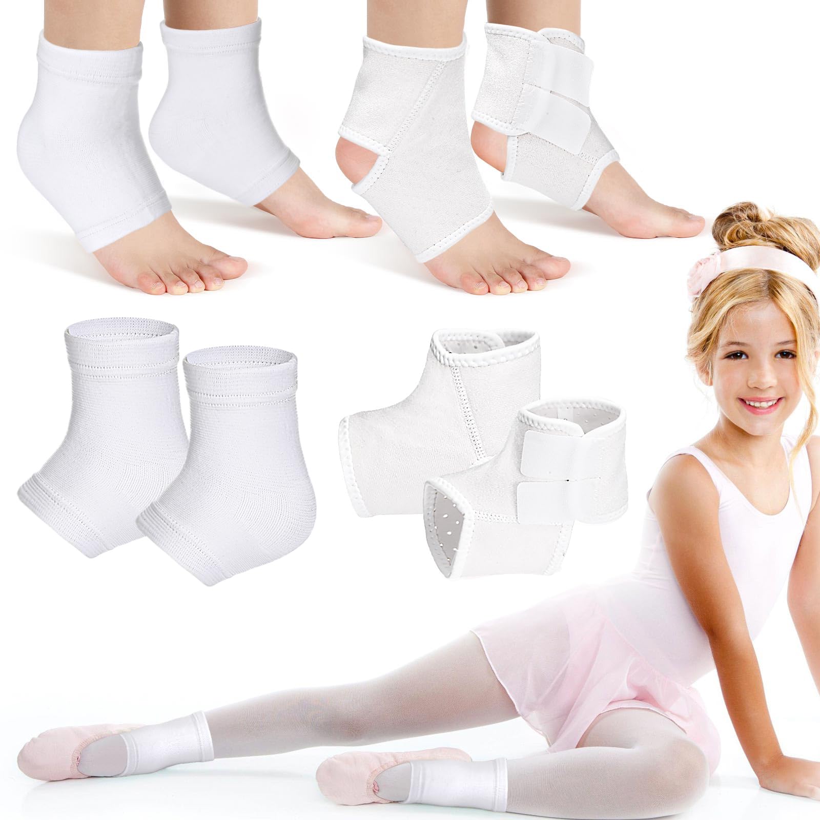 Conjunto De Cinta De Tornozelo Tarpop Kids Foot Support, Estabilizador Branco