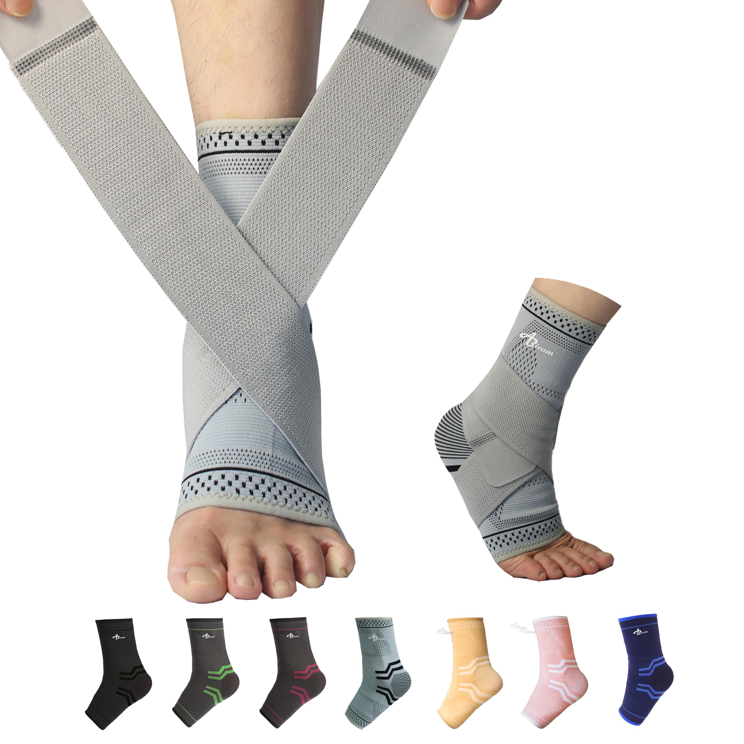 Envoltório De Compressão Abiram Foot Sleeve Com Suporte De Tornozelo (par)