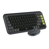 Combo Teclado e Mouse sem fio Logitech POP Icon Clique Silencioso Easy-Switch para até 3 dispositivos e Conexão Bluetooth Grafite