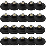 Kit 20 Plafons Taschibra Porcelana Redondo E27 Bivolt Preto