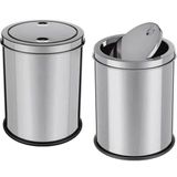 Lixeira Basculante Multiuso Para Banheiro, Escritório, Cozinha Inox 05 Litros