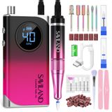 Furadeira De Unhas Saviland 2024 High Tech 40000 Rpm 6000 Mah Roxa