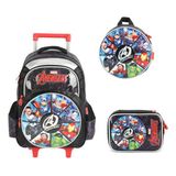 Kit Mochila De Rodinhas Vingadores Avengers
