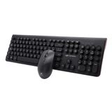 Kit Teclado E Mouse Sem Fio C3tech K-w80bk Ergonômico Multimídia 1600 Dpi - Preto