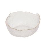 Bowl De Cristal Martelado Com Borda Dourada Taj Transparente - Wolff