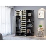 Guarda-roupa Portátil Com Sapateira, Arara E Prateleiras