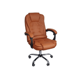 Cadeira de Escritório Presidente Reclinável Ergonômica - Marrom Claro
