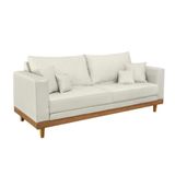 Sofá Living 2 Lugar Suede Confortável Reforçado + Almofadas Bege