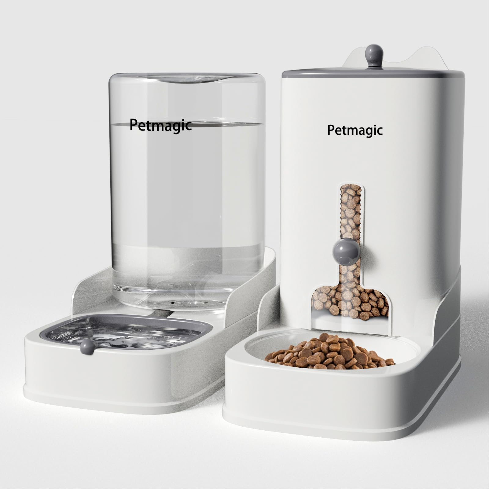 Conjunto De Tigelas De Comida E Água Petmagic De 4,4 L Com Alimentador Automático Para Gatos