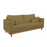 Sofá Living 2 Lugar Suede Confortável Reforçado + Almofadas Capuccino