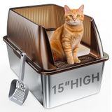 Caixa De Areia Para Gatos Tripamin Tripamin 15” Xl Em Aço Inoxidável
