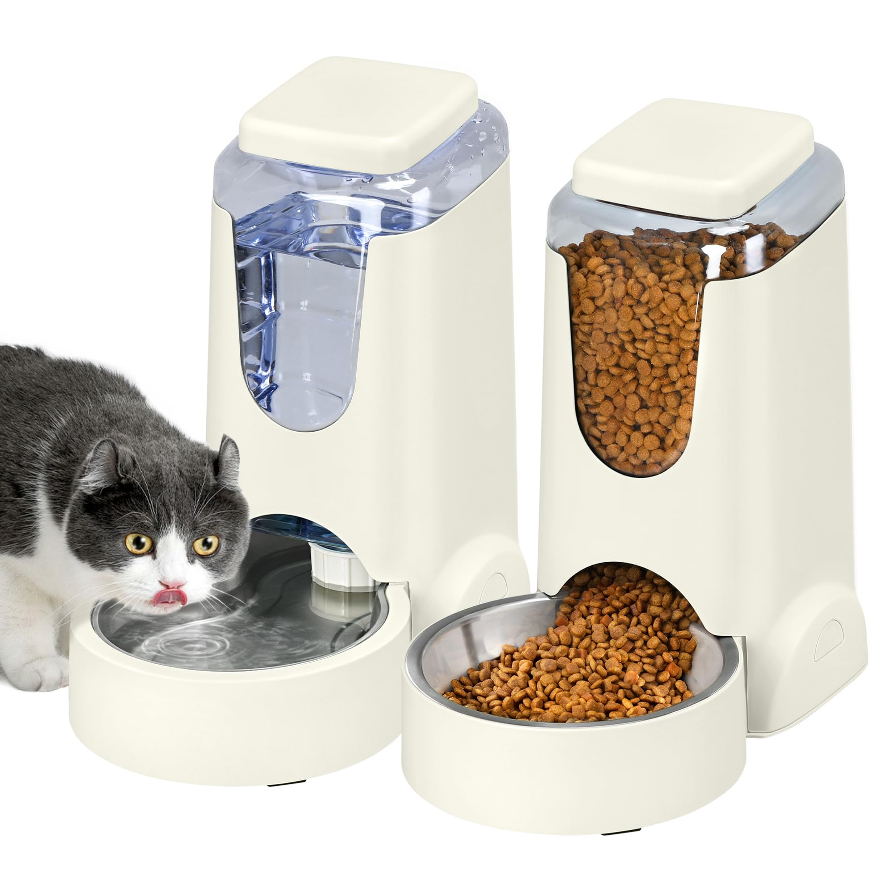 Conjunto Automático De Comedouro Para Gatos E Dispensador De Água Wyfkyd 1gal