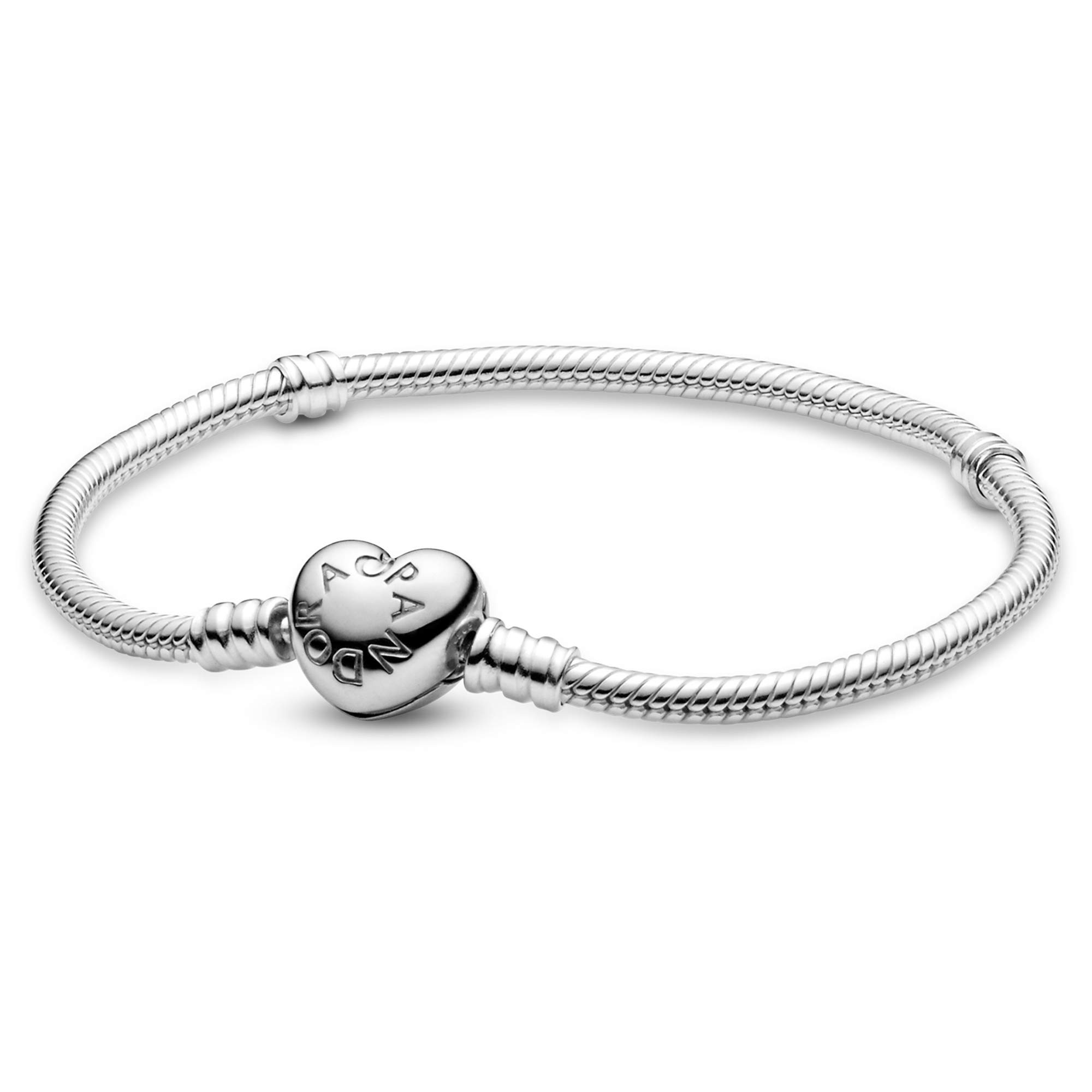 Pulseira Pandora Moments Heart Clasp Snake Chain Silver - Carrefour