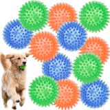Brinquedo Para Cães Lechong Squeaky Spiky Ball, Pacote Com 12 Unidades Para Mastigadores Agressivos