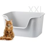Caixa De Areia Para Gatos Vealind Largest Xxl Jumbo Para Gatos Grandes, Cinza