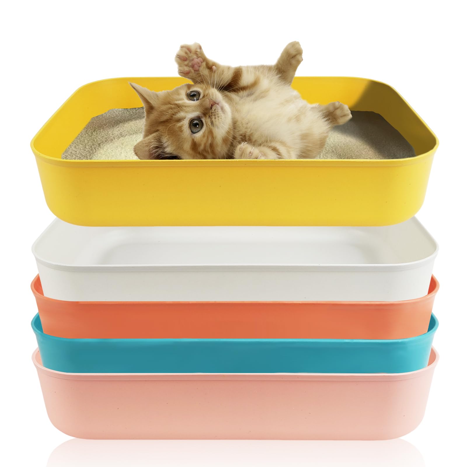 Caixa De Areia Para Gatos Gcvopton De Plástico Pequeno, 5 Peças (5 Cores)