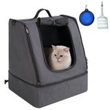 Caixa De Areia De Viagem Portátil Para Gatos Apollo Walker Preta