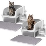 Caixa De Areia Para Gatos Henkelion Em Aço Inoxidável 26l Extra Grande