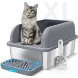 Caixa De Areia Para Gatos Suzzipaws Em Aço Inoxidável Xl Para Gatos Grandes