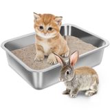 Caixa De Areia Holintan De Aço Inoxidável Para Gatinho 40x30x10cm