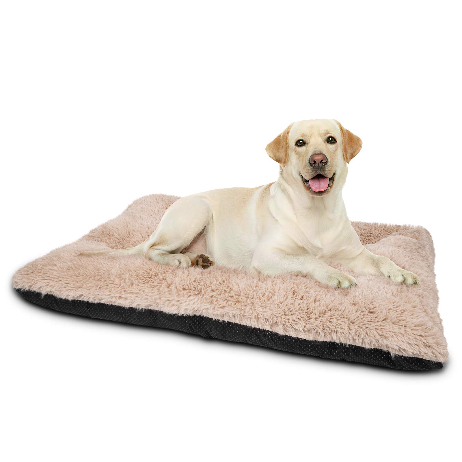 Cama Para Cães Joejoy Large Crate Almofada Lavável Antiderrapante 35x23 Polegadas Bege