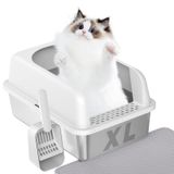 Caixa De Areia Para Gatos Prodigen Extra Large Em Aço Inoxidável Com Tampa