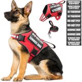 Conjunto De Colete E Coleira Para Cães De Serviço Moogrou Red Xl