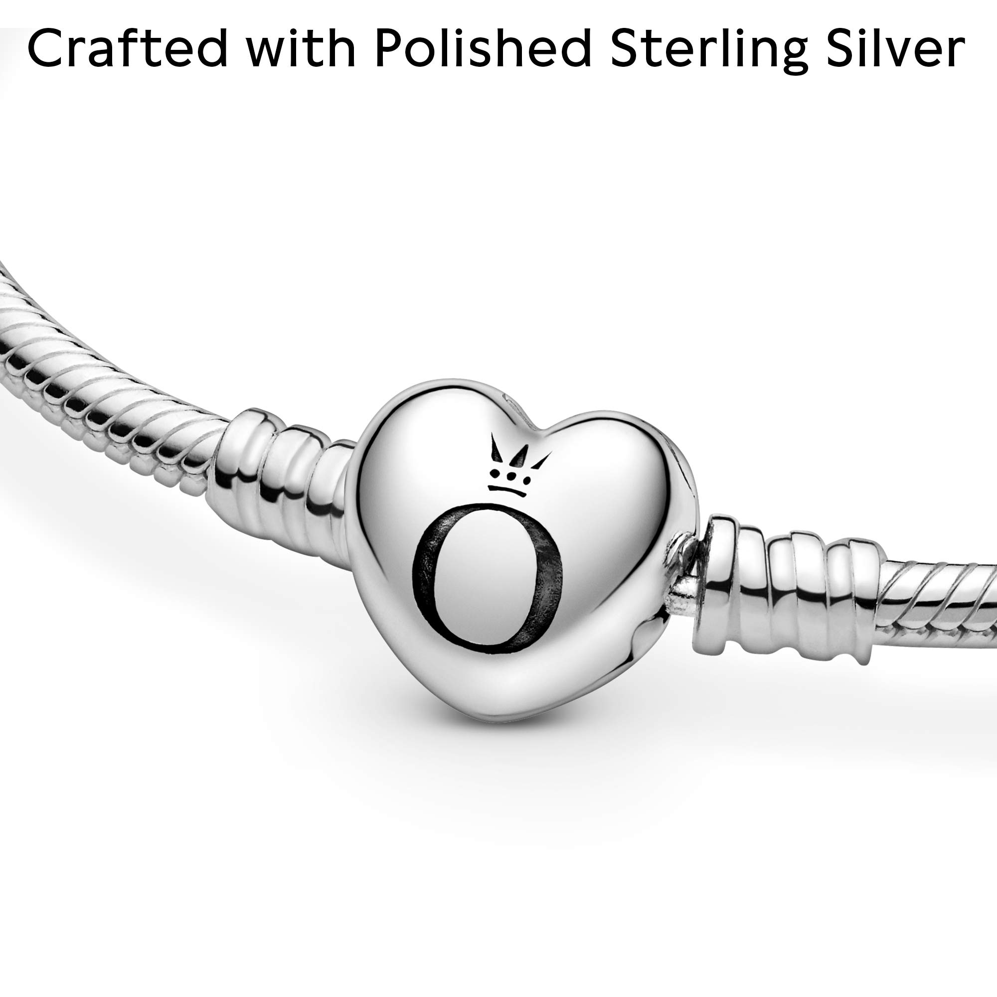 Pulseira Pandora Moments Heart Clasp Snake Chain Silver - Carrefour