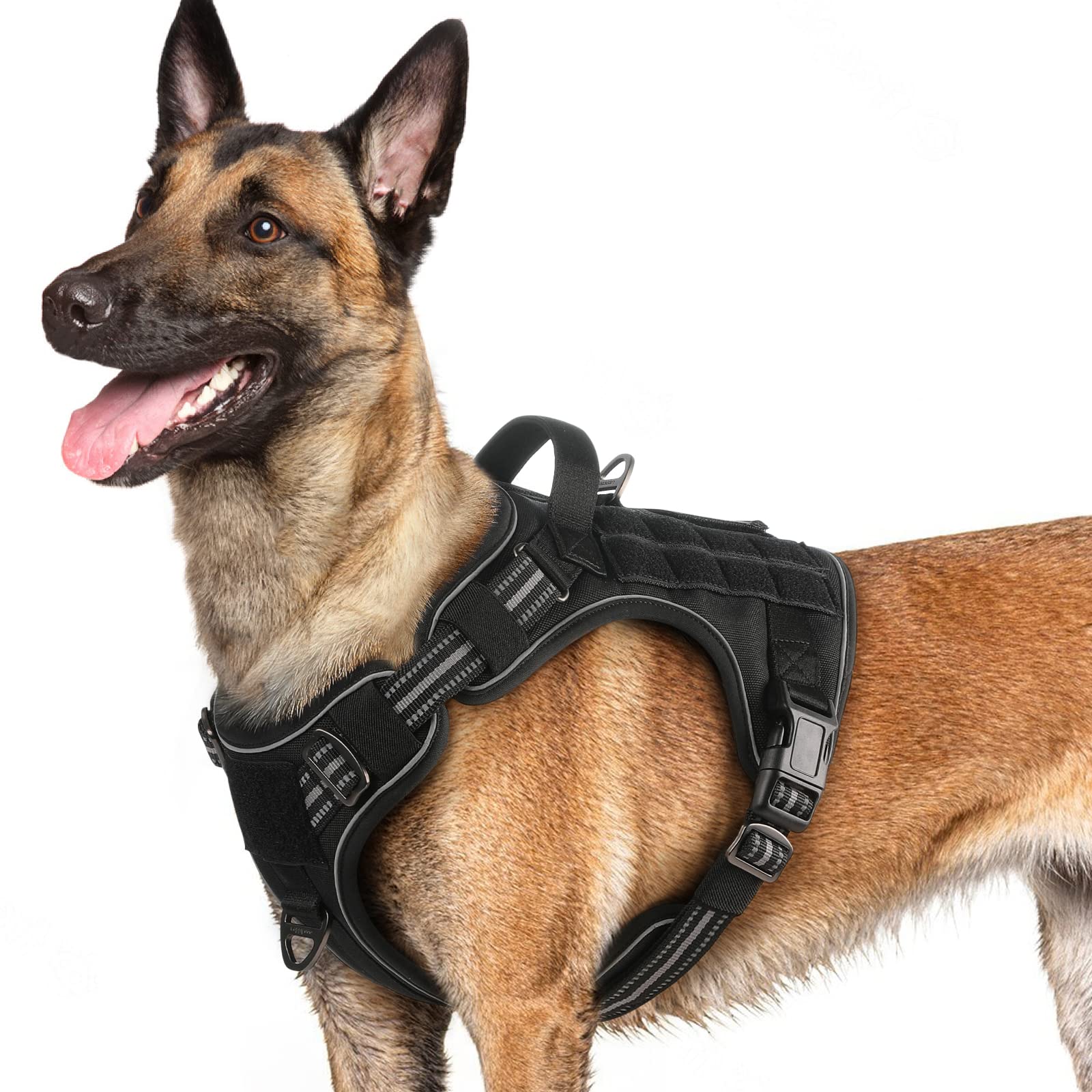Colete Dog Harness Rabbitgoo Tactical Service Para Animais De Estimação Preto L