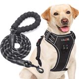 Arnês Para Cães Tobedri No Pull Com Coleira Para Cães Médios E Grandes Pretos