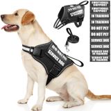 Conjunto De Colete E Coleira Para Cães De Serviço Moogrou Black L