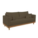 Sofá Living 2 Lugar Suede Confortável Reforçado + Almofadas Marrom
