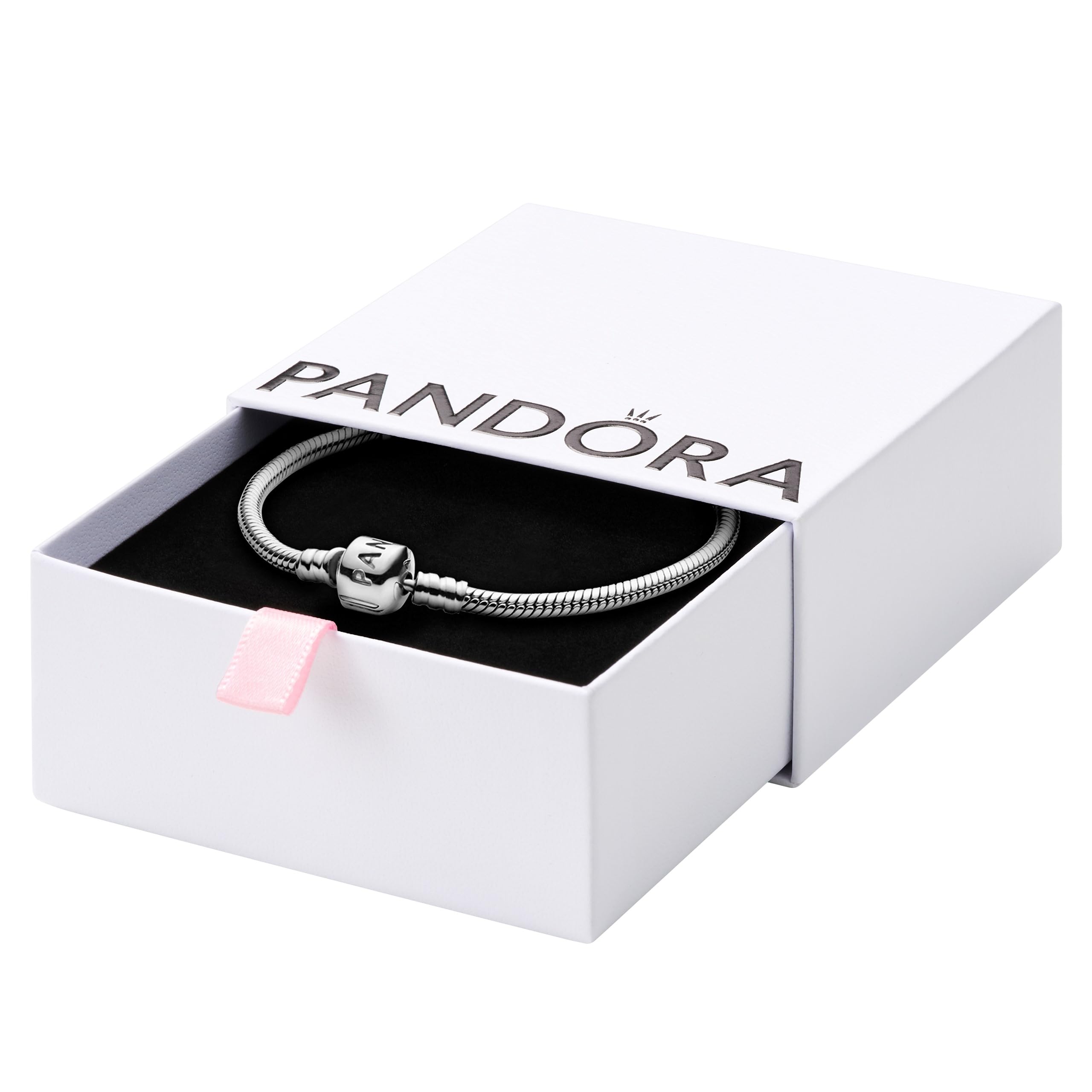 Pulseira Pandora Moments Barrel Clasp Snake Chain Silver