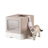 Caixa De Areia Para Gatos Fechada Qualasision Large Com Tampa E Colher